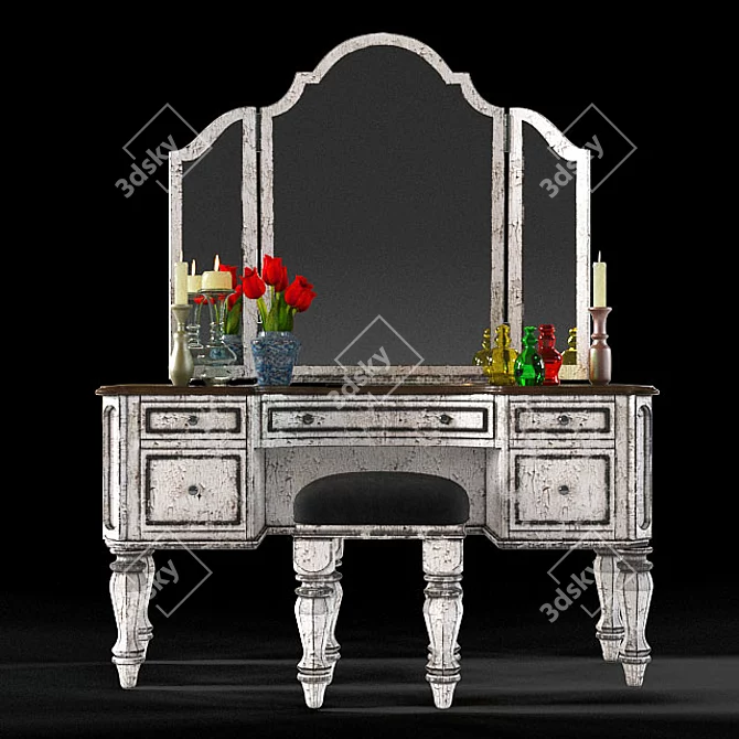 Modern Vanity Dressing Table: Niels Elegance 3D model image 1