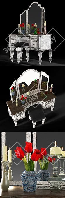 Modern Vanity Dressing Table: Niels Elegance 3D model image 2