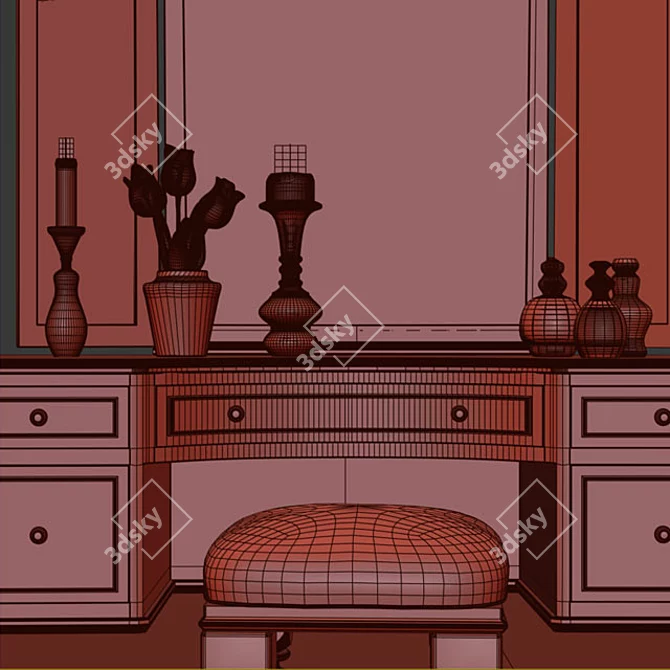 Modern Vanity Dressing Table: Niels Elegance 3D model image 3