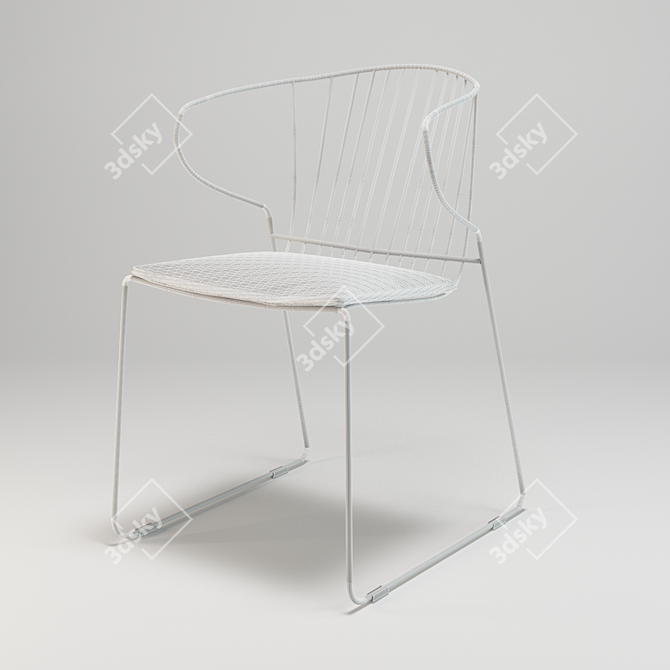 Galvanized Steel Armchair: Weatherproof & Versatile 3D model image 2