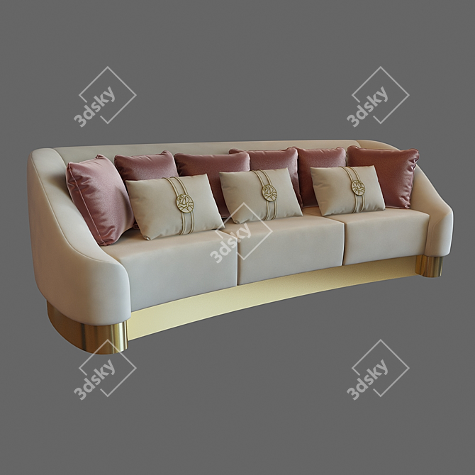 Luxury Triple Sofa: INFINITY 6052 3D model image 1