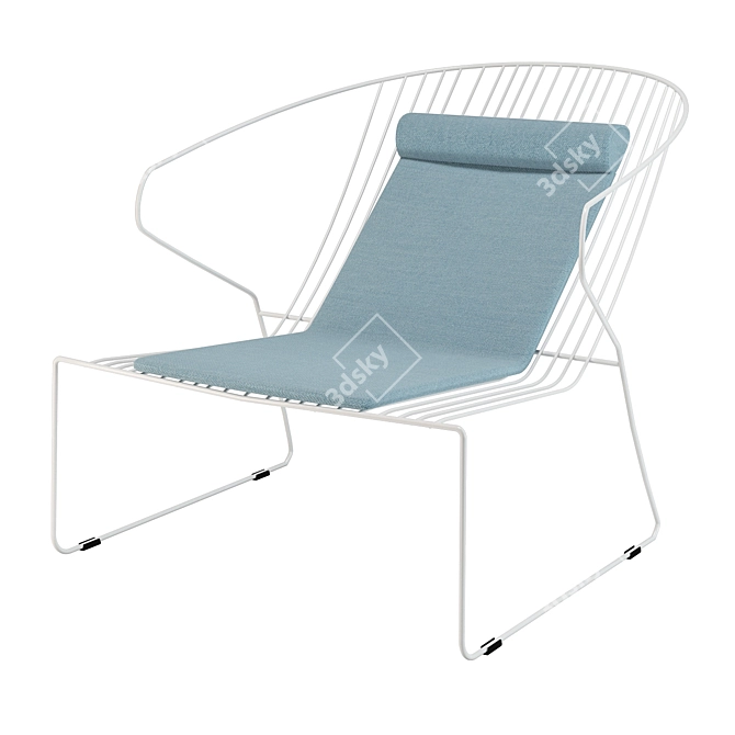Stylish Steel Lounge with Agora Cushion 3D model image 1