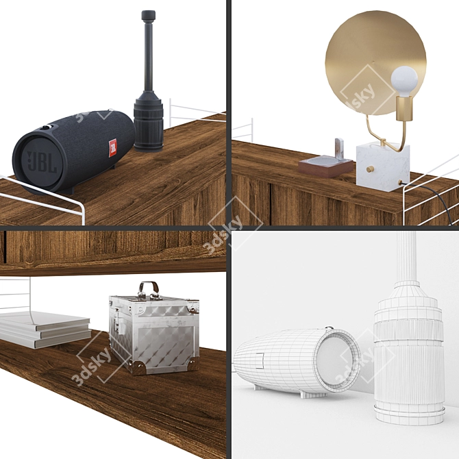 Stylish Telescope Decor Set 3D model image 2