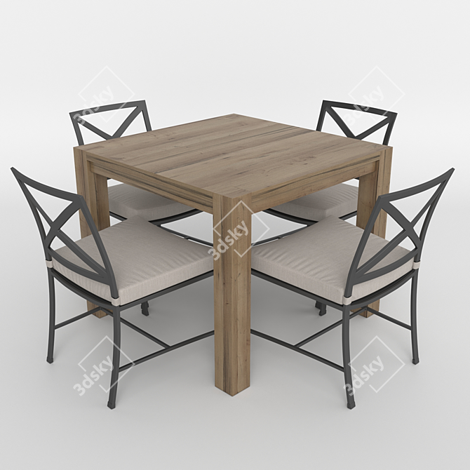 Elegant Carmel Dining Set 3D model image 1