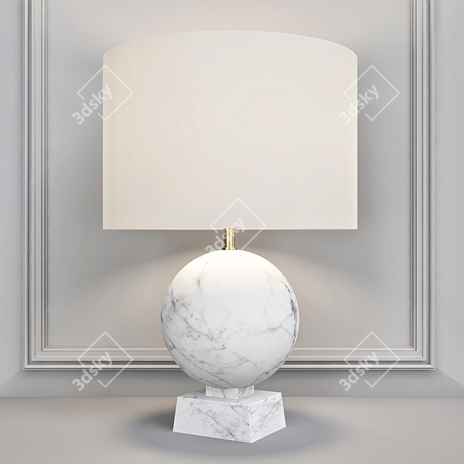 Elegant Blanc Sculpte Table Lamp 3D model image 1