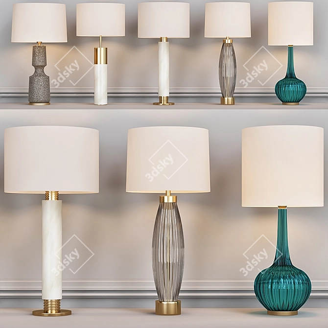 Elegant Heathfield Addison Table Lamp 3D model image 1