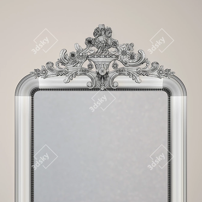 Elegant Louis Philippe Gilt Mirror 3D model image 3