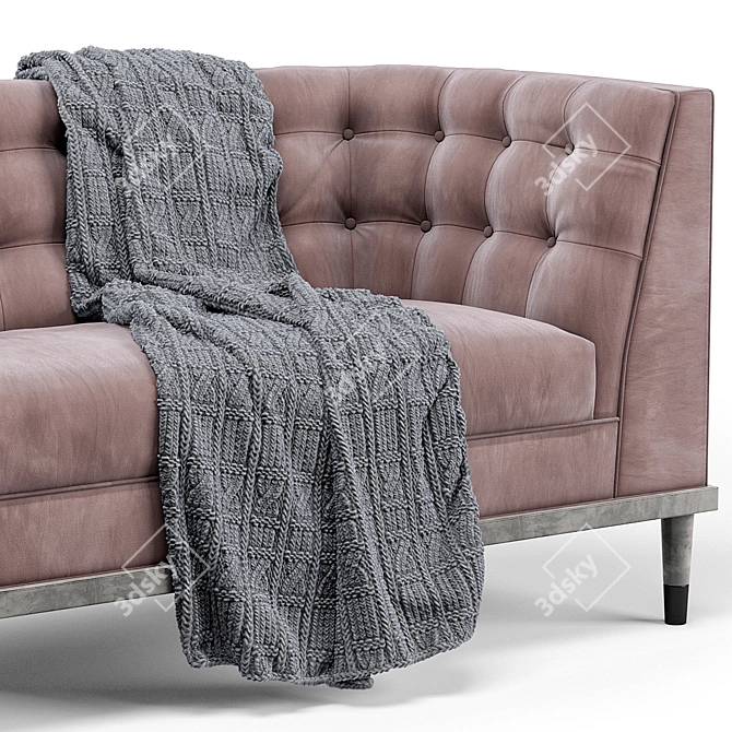 Title: Gisele Curved Velvet Sofa 3D model image 2