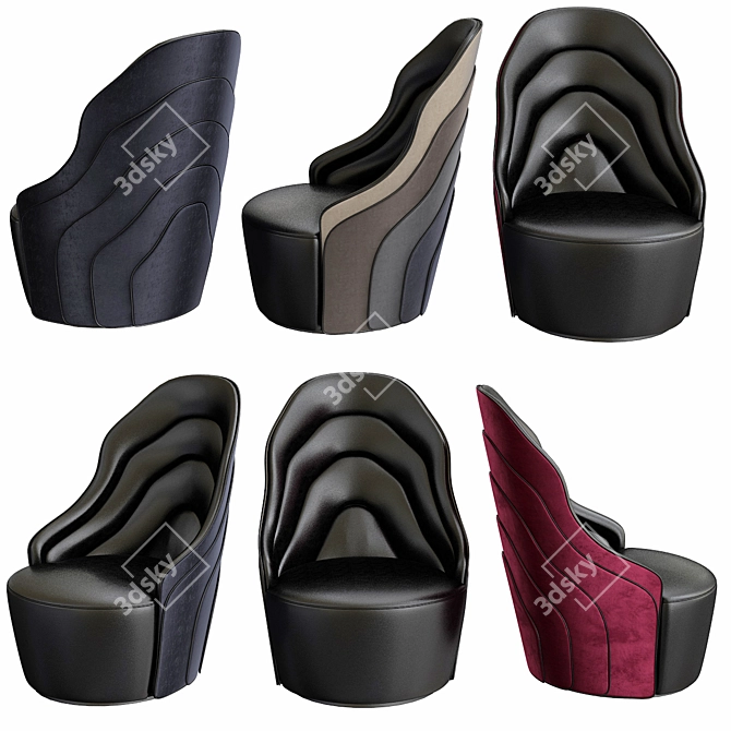 Elegant Couture Armchair: Färg & Blanche 3D model image 2