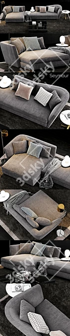 Modern Italian Living: Minotti Seymour Sofa + Coffee Tables 3D model image 3