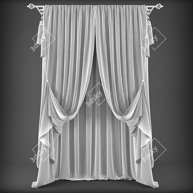 Classic Style Curtains 3D model image 2