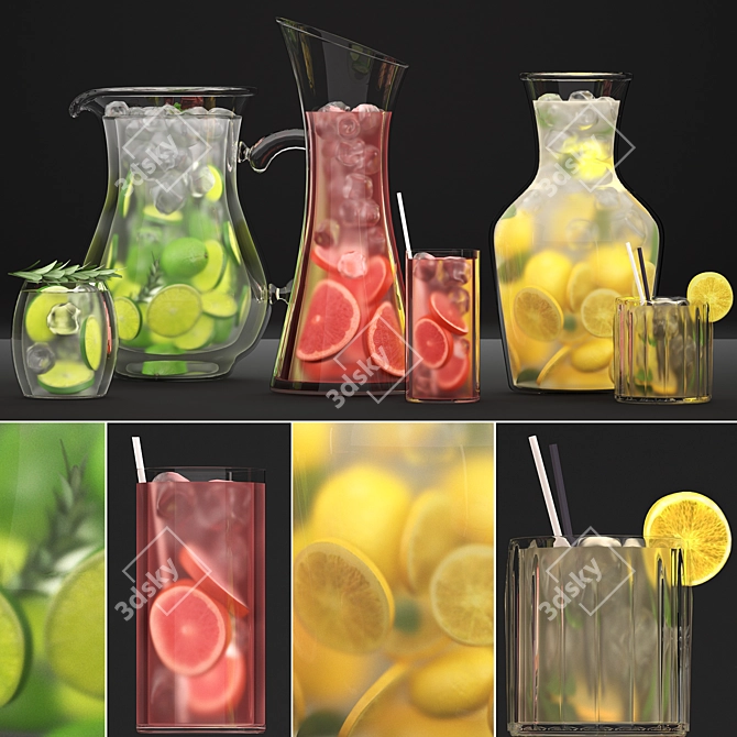 Citrus Infused Lemonades in Pitchers 3D model image 1