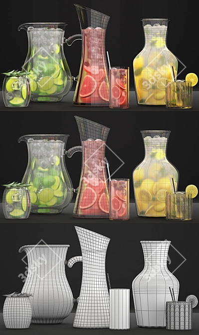 Citrus Infused Lemonades in Pitchers 3D model image 3