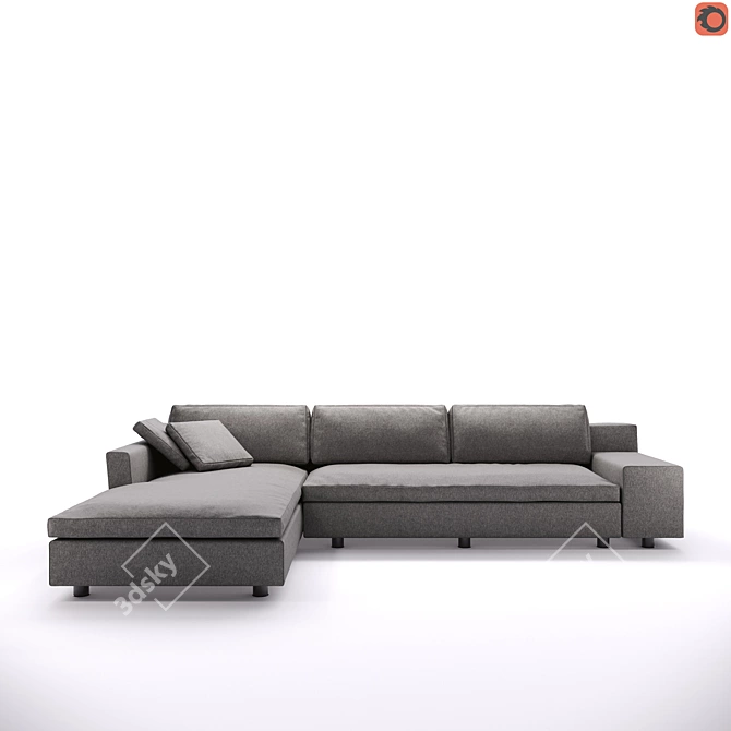 Modern 3-Seater Sofa: Cassina Mister 3D model image 2