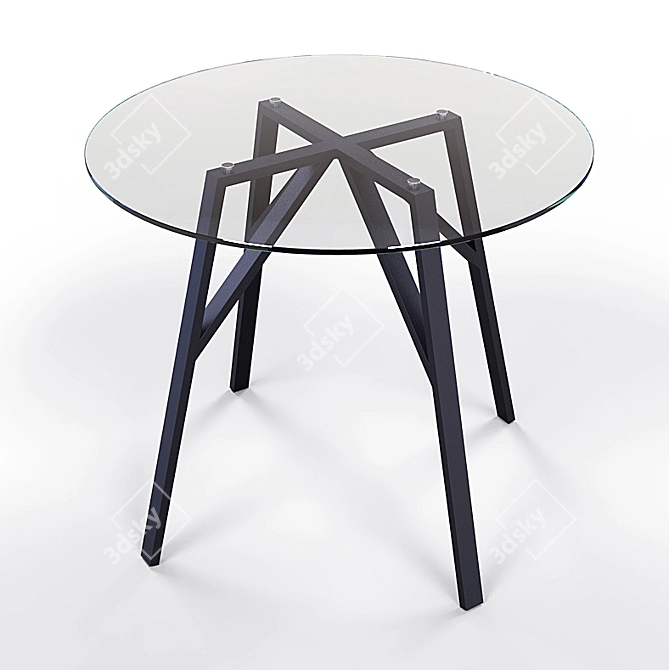 Modern Mirror Glass Table 3D model image 1