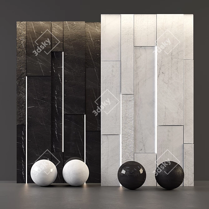 Marble Elegance White & Black 3D model image 1