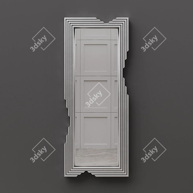 Sleek Stainless Mirror: Navour 3D model image 1