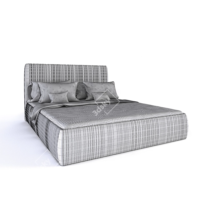 Luxury Cloud Bed 3D model image 2