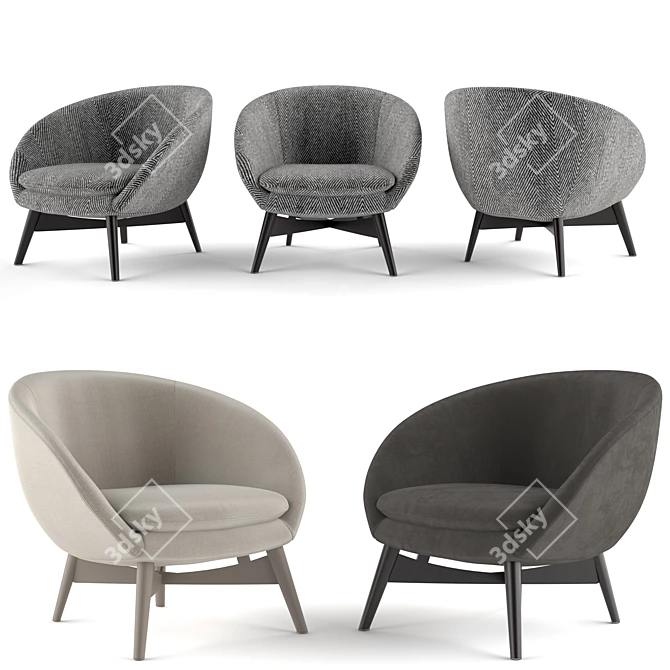 Modern elegance embodied: Minotti Russell 3D model image 1