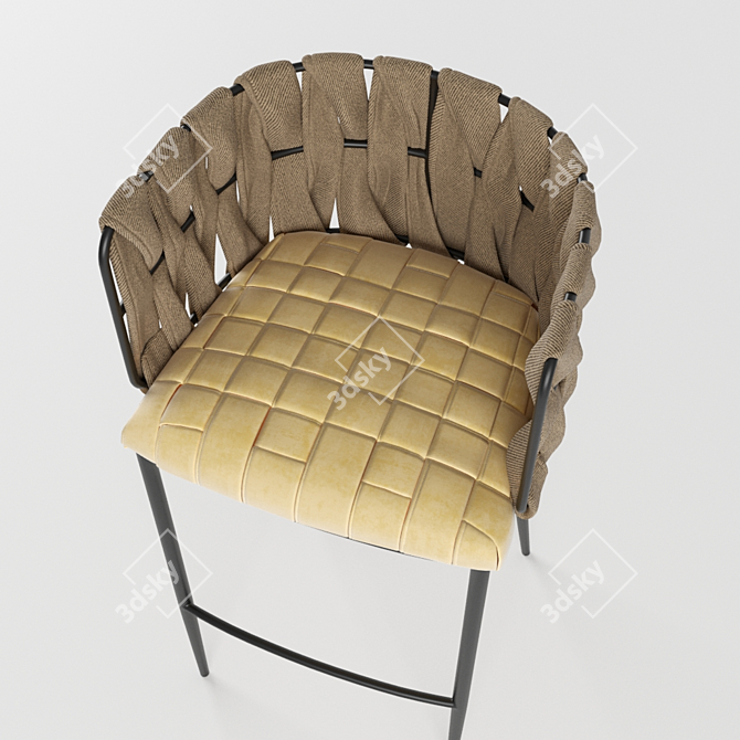Yellow Cheerio Bar Stool: Modern Style, Sturdy & Stylish 3D model image 2