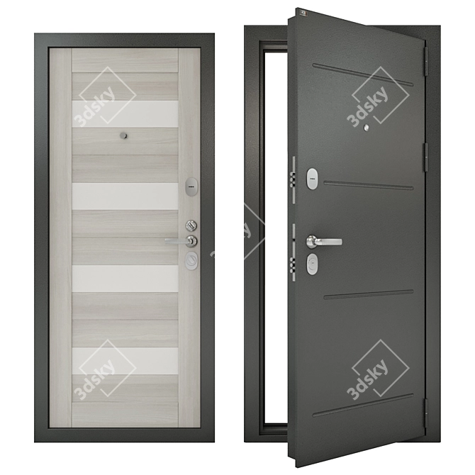 Groff T Steel Entrance Doors 3D model image 1