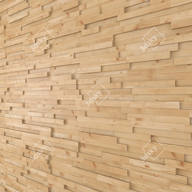 Wooden Wall Panel 3D model image 2