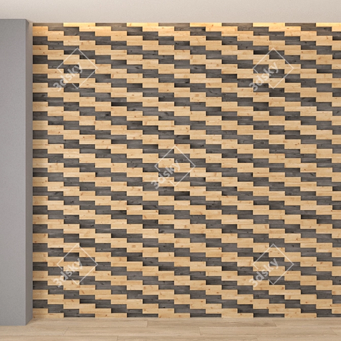 Wooden Wall Panel | 2500x4000mm 3D model image 1