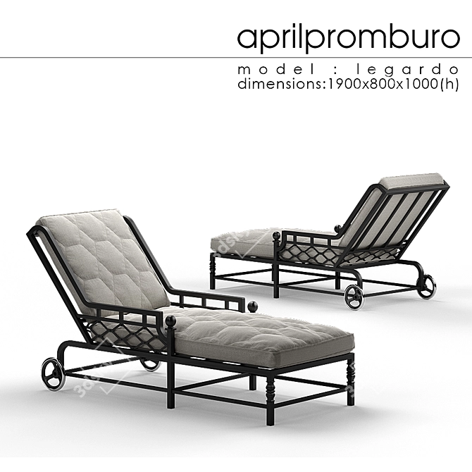 Relax in Style with Legardo Chaise Lounge 3D model image 1