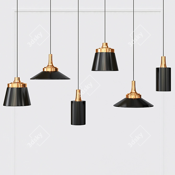 Sleek Pendant Lighting | Modern 3D model image 1