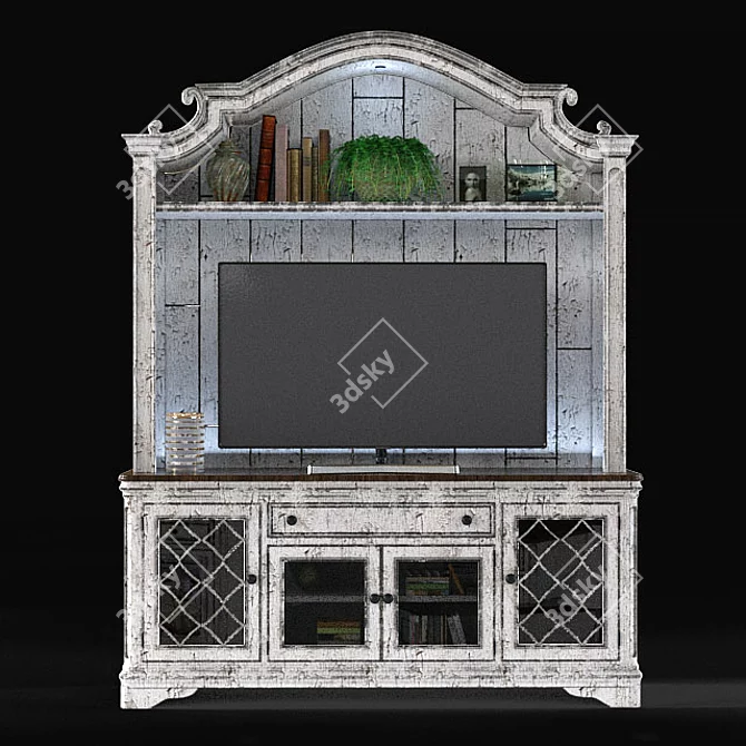 Sleek TV Stand 3D model image 1