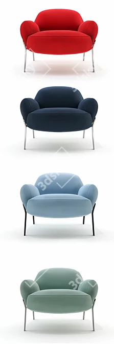 Elegant Bernhardt Kashan Armchair 3D model image 2