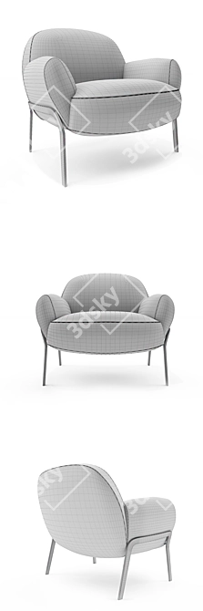 Elegant Bernhardt Kashan Armchair 3D model image 3