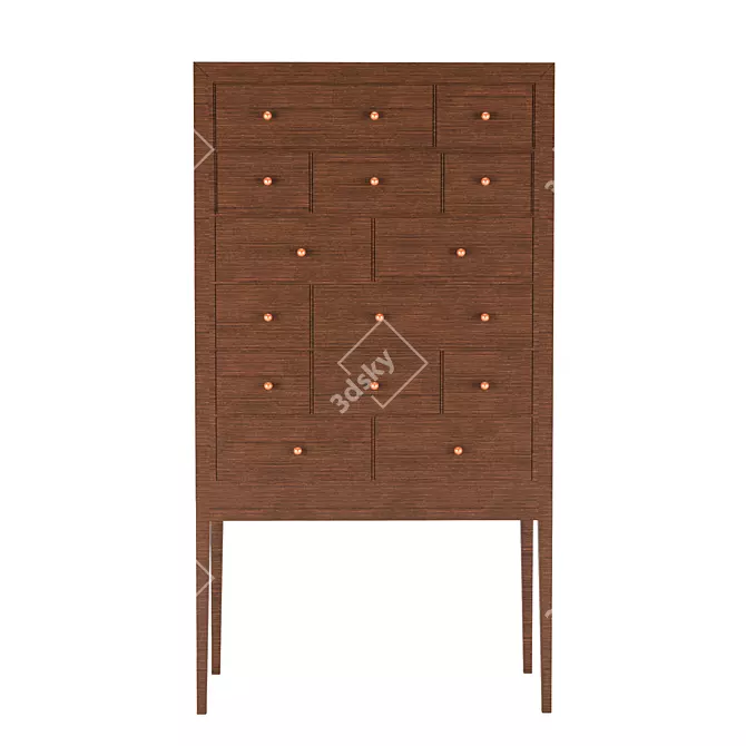 Classic Oak Chest of Drawers 3D model image 1