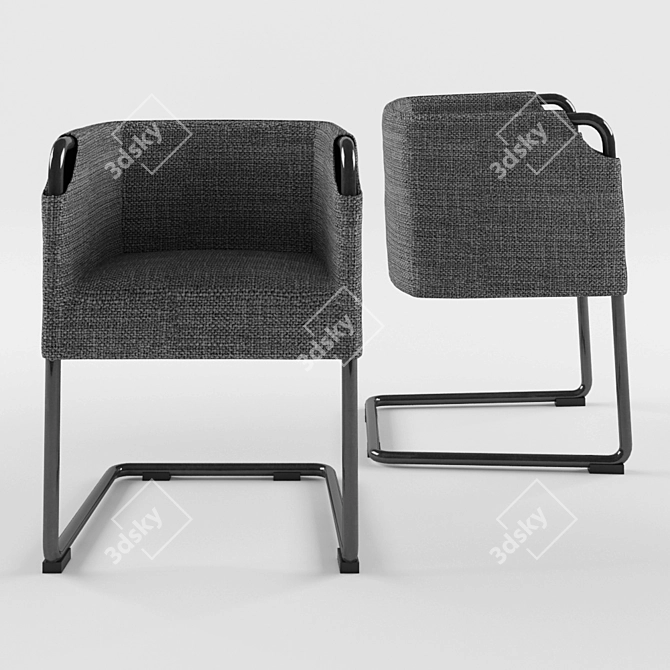 Minimalist Metal Desk Chair 3D model image 2