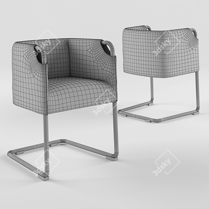 Minimalist Metal Desk Chair 3D model image 3