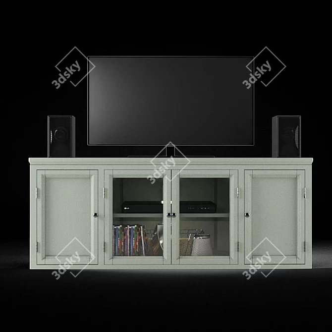 Modern Yosef Corner 57" TV Stand 3D model image 1