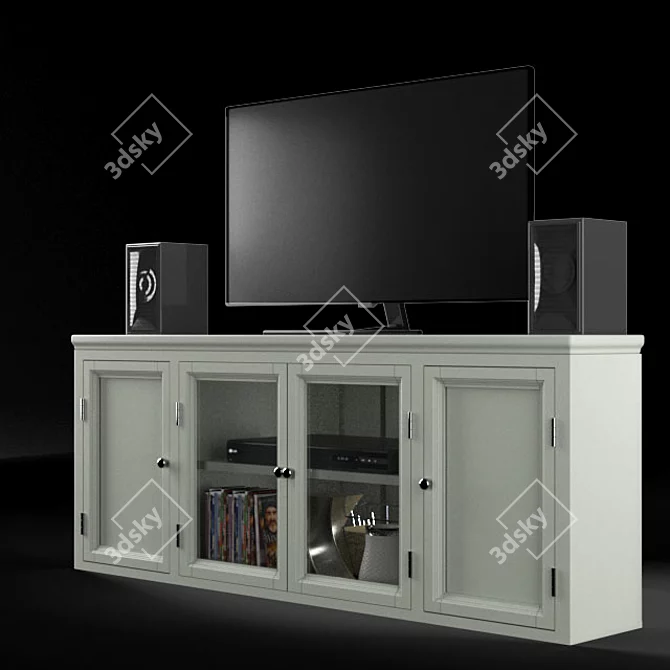 Modern Yosef Corner 57" TV Stand 3D model image 2