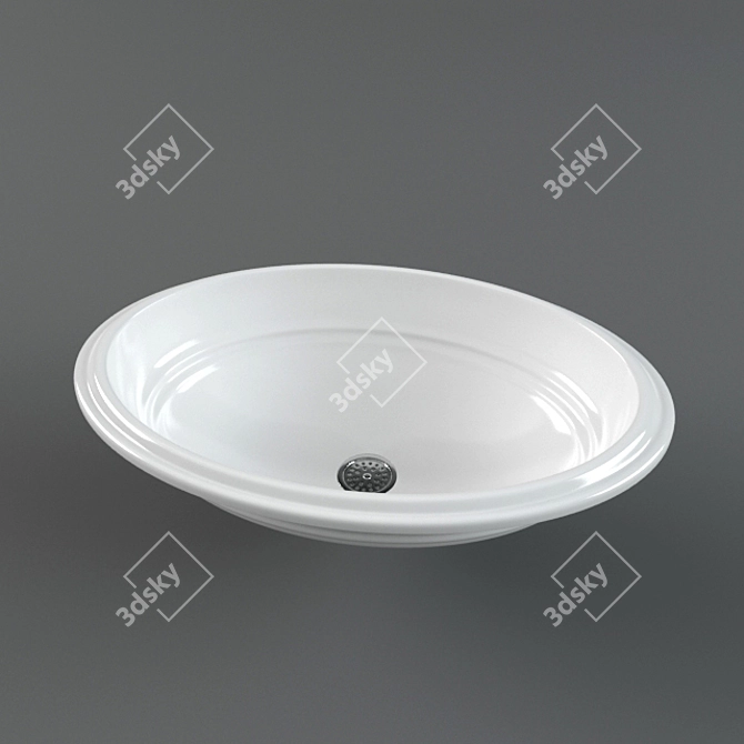 Elegant Vitra Wash Basin 3D model image 1