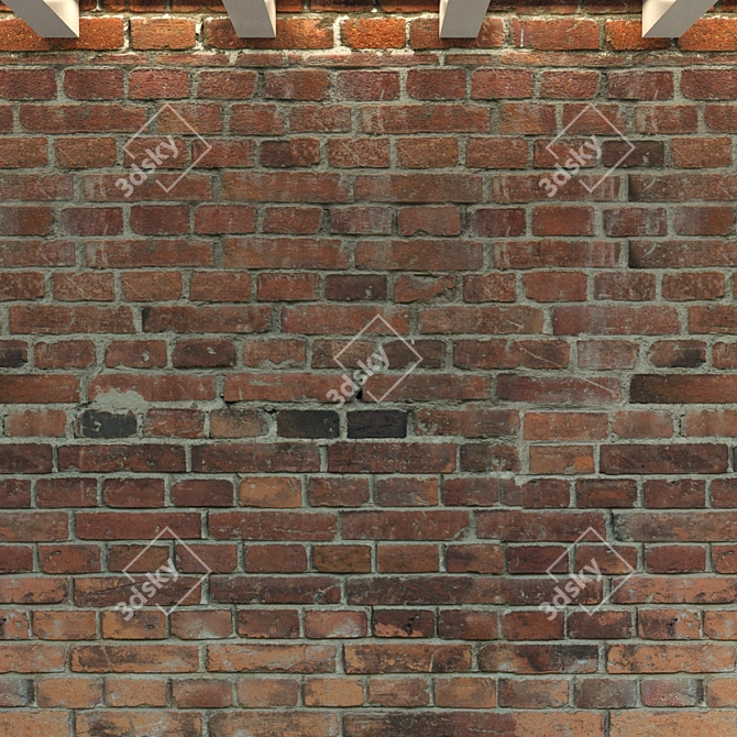 Title: Vintage Brick Wall Texture 3D model image 3