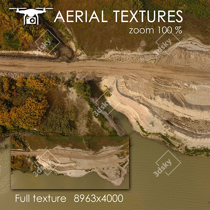 Aerial Waterfront Texture 3D model image 1