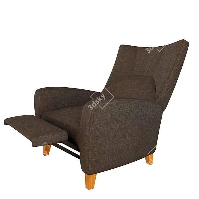 Scandi Recliner Chair: Stylish Comfort 3D model image 1