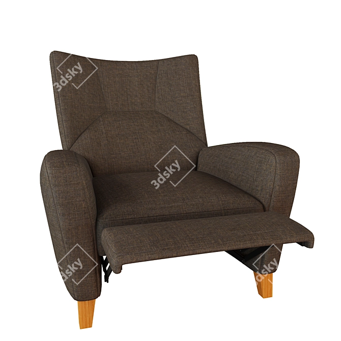 Scandi Recliner Chair: Stylish Comfort 3D model image 3