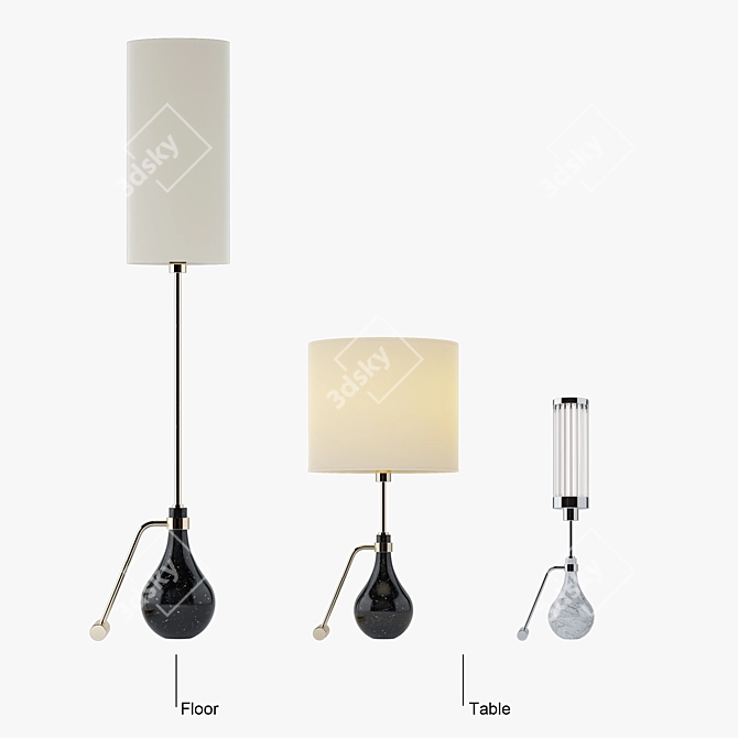 Modern Metalarte Eva Lamp: 3 Models for Immersive Lighting 3D model image 1