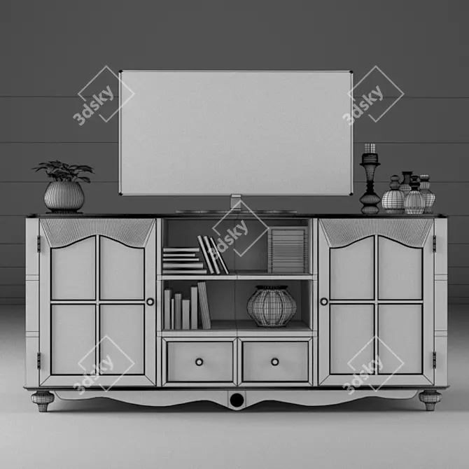 Luetta 52" TV Stand with Stylish Design 3D model image 3