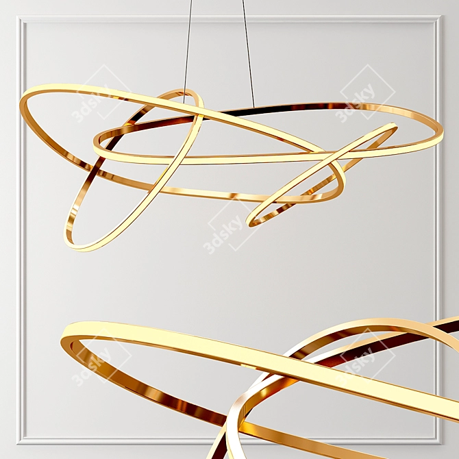Sleek Steel Sculpture - Unfolded 3D model image 1