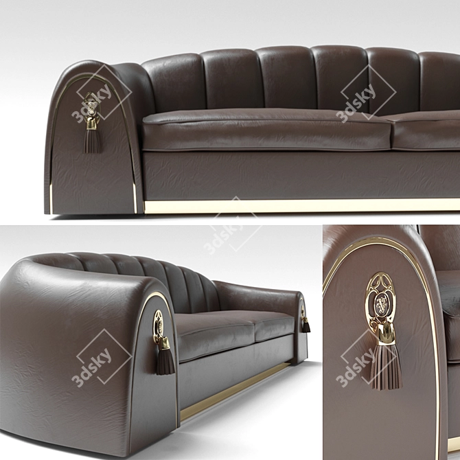 Luxury Italian Godfrey Sofa - Art Deco Style 3D model image 2