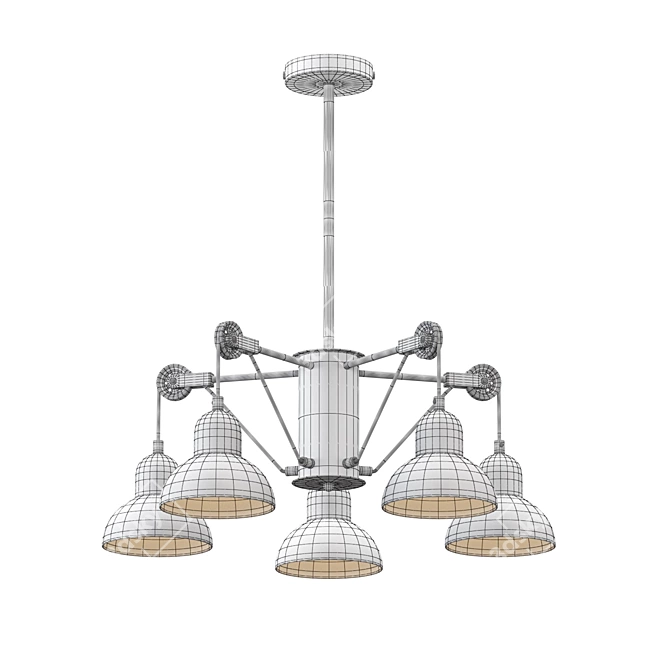 Elegant Freya Luisa Pendant Light 3D model image 3