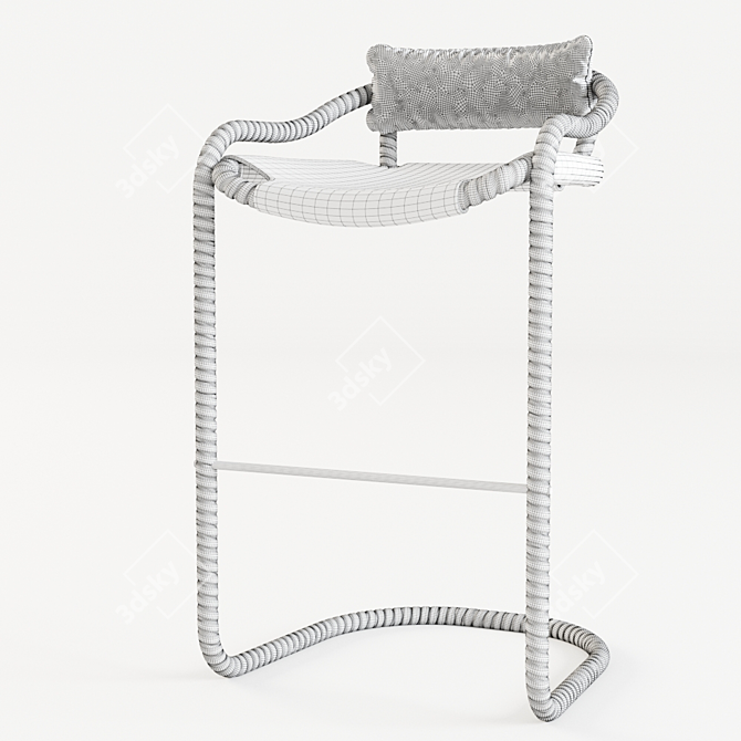 Sleek Ochre Caribou Bar Stool 3D model image 3