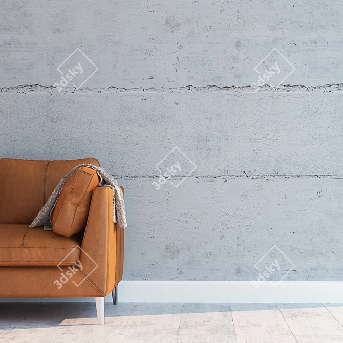 Seamless High Detail Concrete Wall 3D model image 2