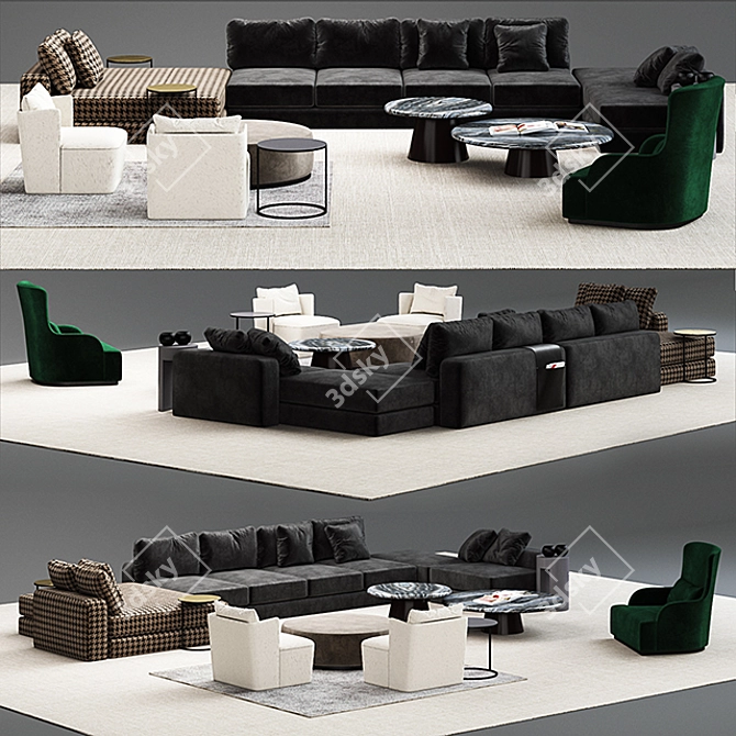 Harold Modular Sofa Set: Versatile and Elegant 3D model image 1